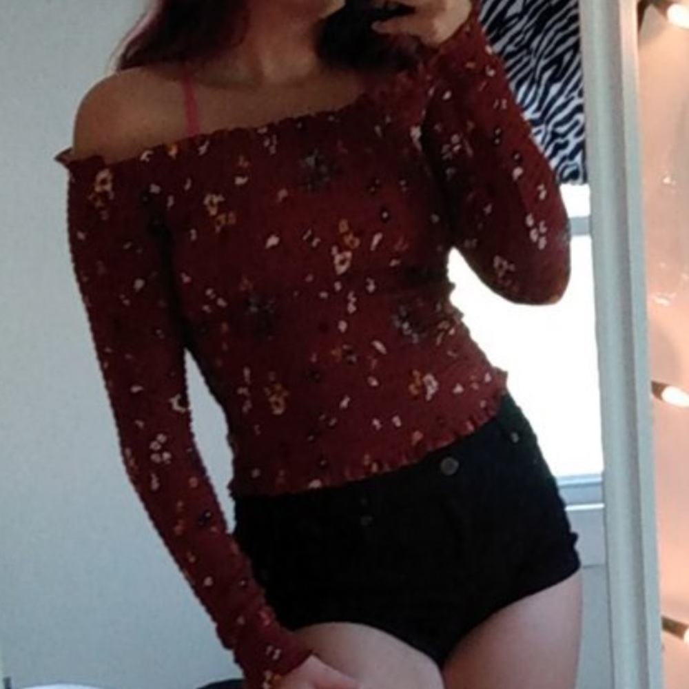 Ribbed brown fall top